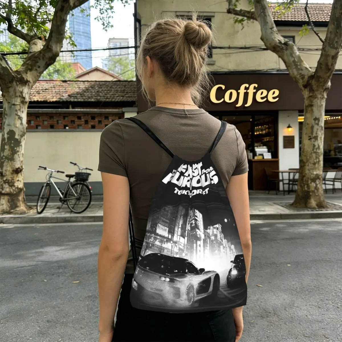 Fasts And Furious Movie Vintage Poster Backpacks Multi-function Drawstring Bags Sports Bag Book Bags for Man Woman School