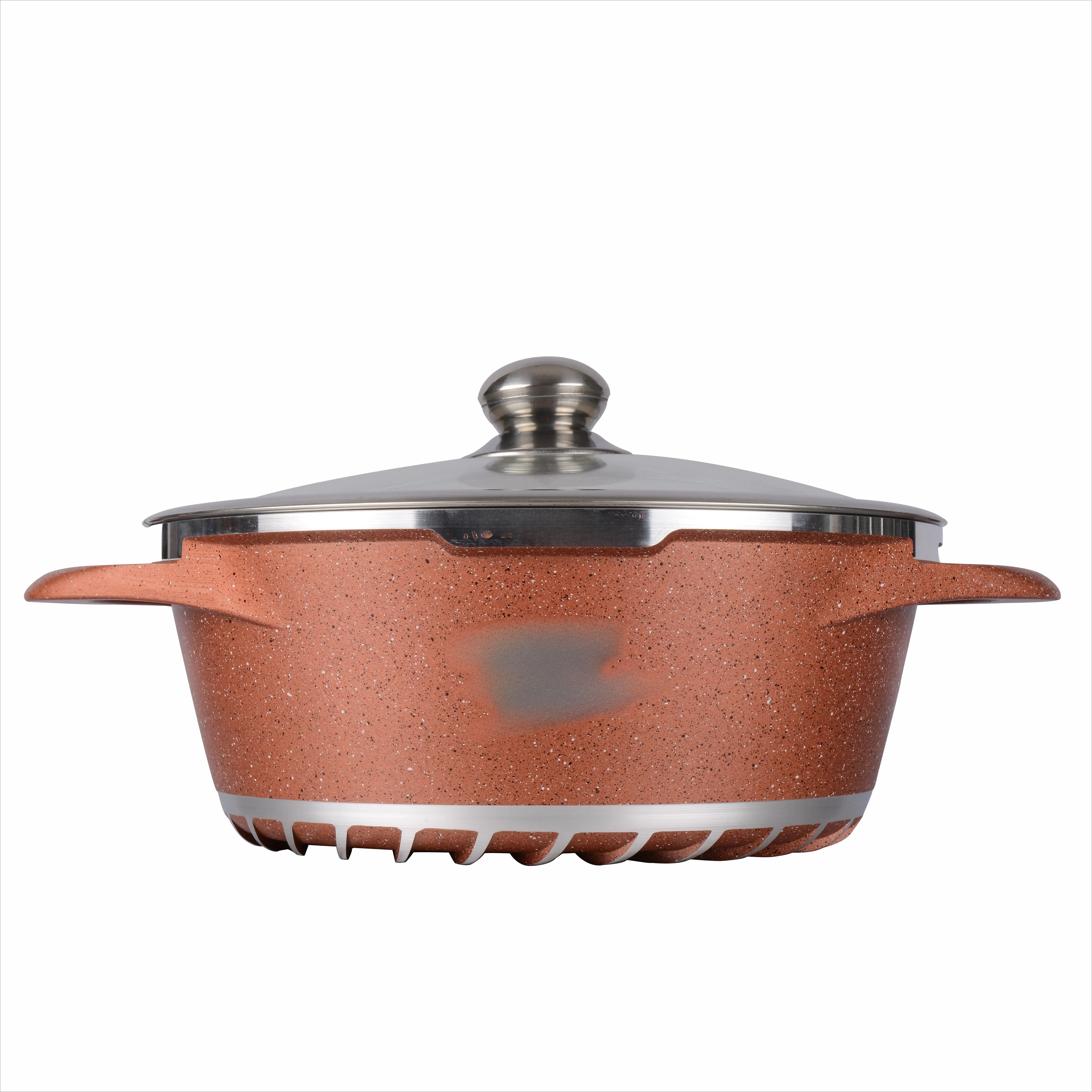 

Custom Palm Restaurant Marble Stone Aluminum Pot Kitchen Cookware Sets