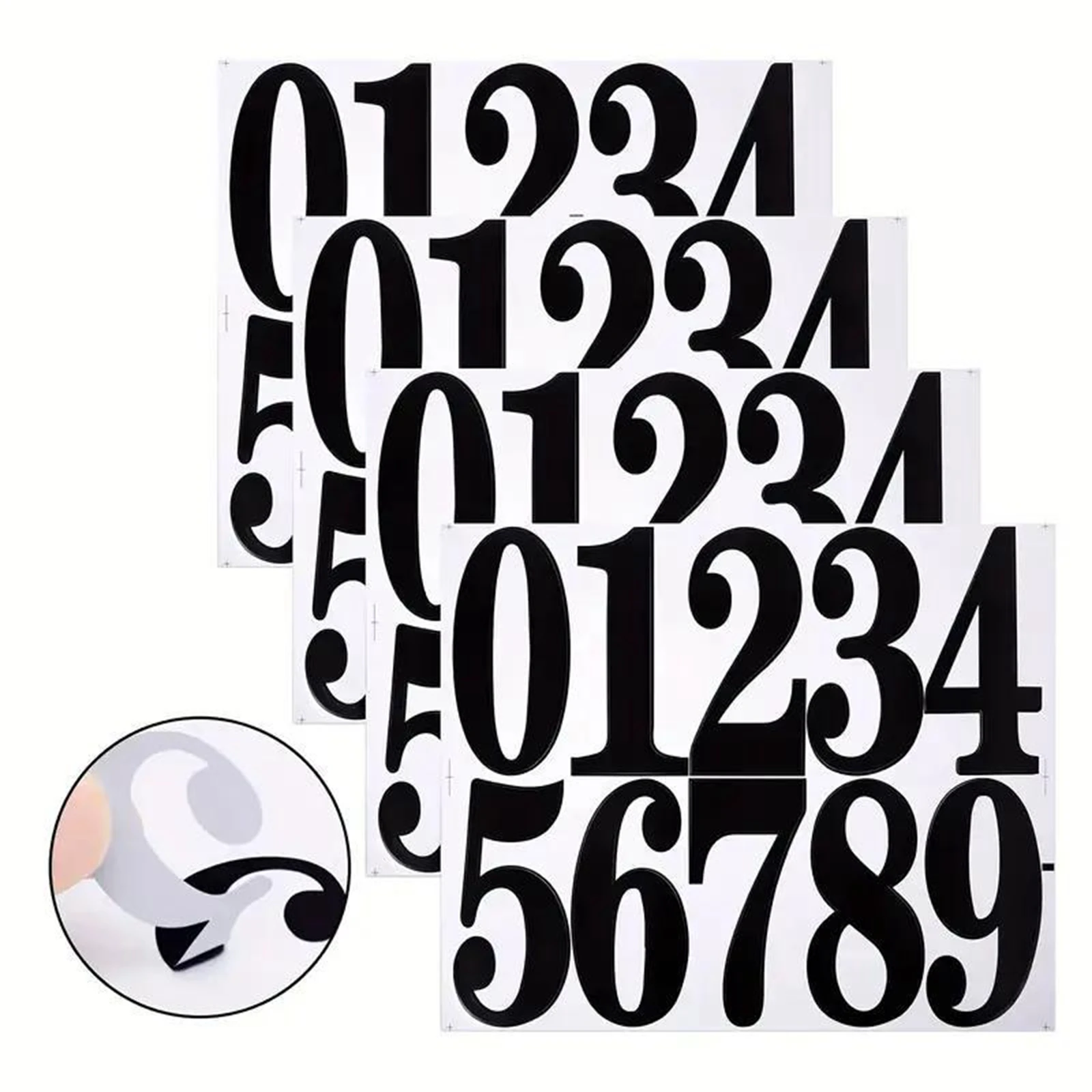 4sheets Numbers Stickers Mailbox Stickers Label, Digital Tags Number Labels For Signs Door Yard Mail Box Cars Trucks Home