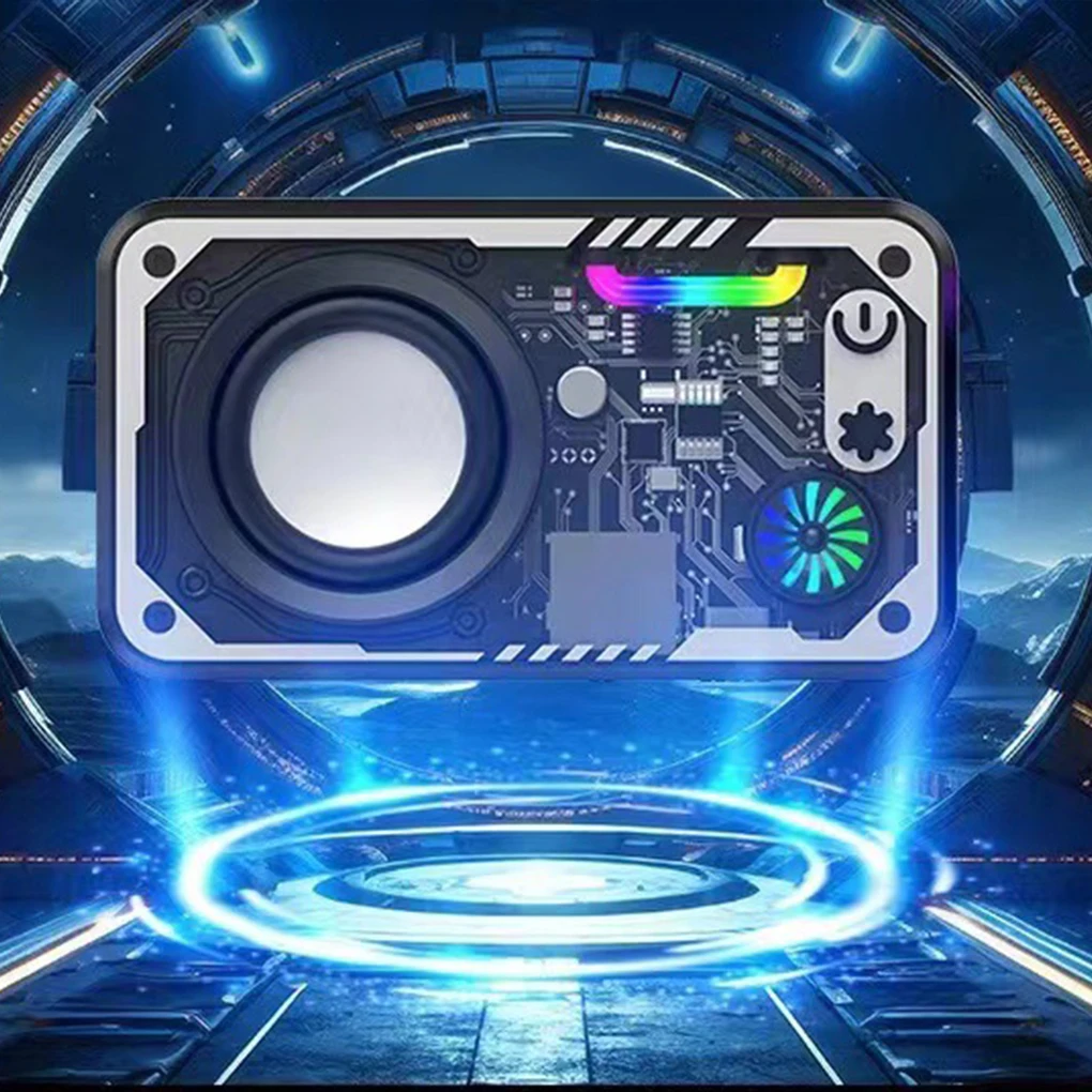 Transparent Mecha Speakers Bluetooth 5.0 Wireless Double Bass Diaphragm Subwoofer Music TWS RGB Light Mini Party Loudspeaker