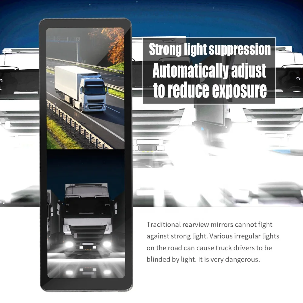 مرآة الرؤية الخلفية الإلكترونية بشاشة كبيرة مقاس 18.88 بوصة 2.5D تعمل باللمس مع احتياطية عكسية مقاومة للماء #5