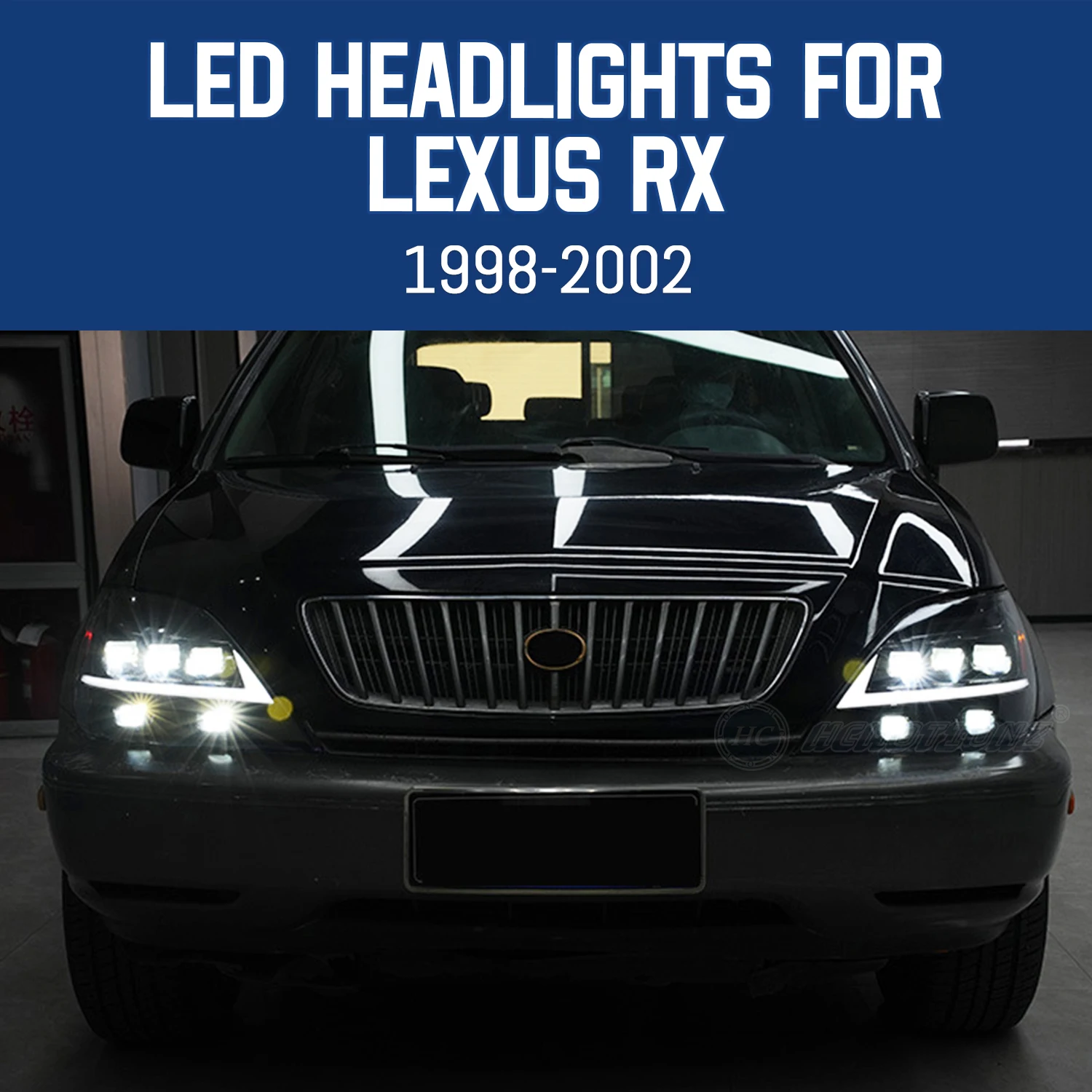 Phares de voiture pour Lexus RX330 1998-2002 1ère génération 350 400h DRL démarrage Animation LED feux avant assemblage américain Expédition