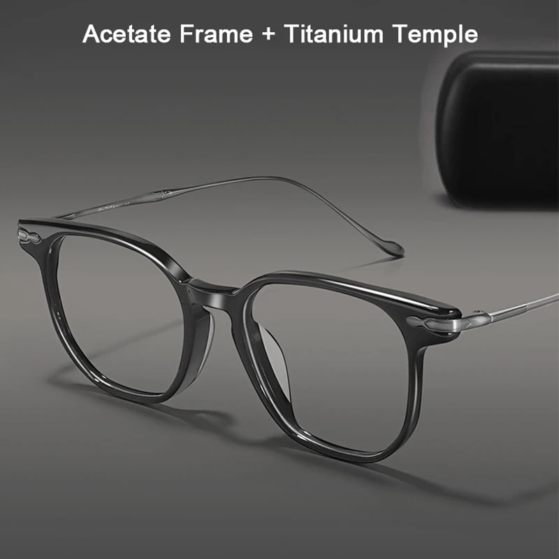 Luxury Brand Replica Acetate Frame + Pure Titanium Temple Japanese Wide Brimmed Glasses Ladies'  Gentleman Ultra Light Frame