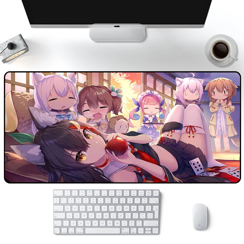 Ookami Mio Hololive Mouse Pad Large Gaming Mousepad PC Gamer XXL Computer Office Mouse Mat Keyboard Mat Desk Pad Laptop Mausepad