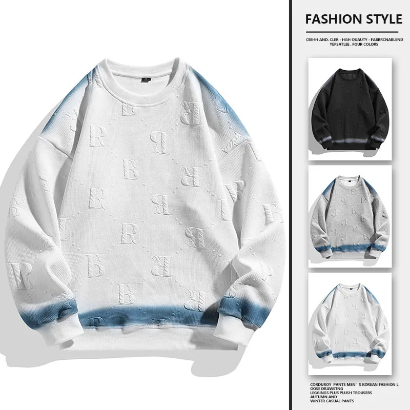 

Men Spring Round Collar Hoodies Print Sweatshirts Couple High Quality Brand Retro Men Clothing All-Match Fashion Casual Pullover