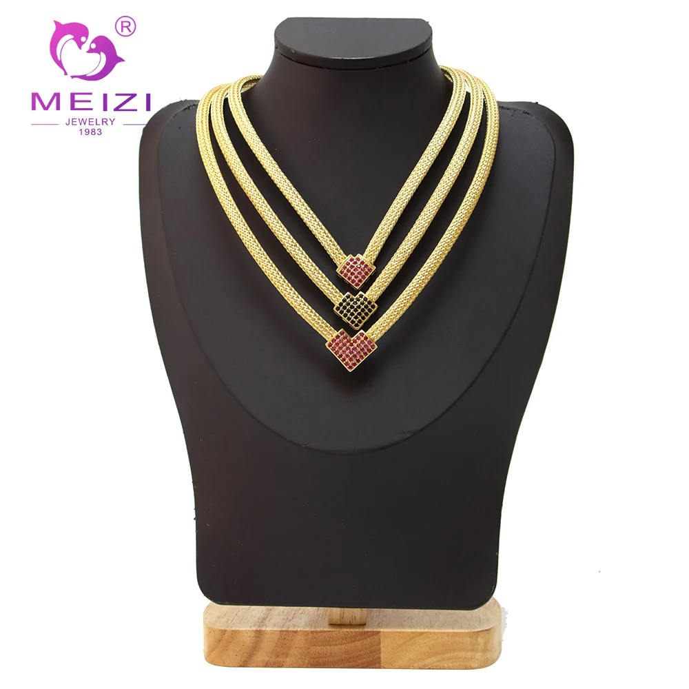 MEIZI Jewelry Luxury Original Gold Jewelry 24k Original Dubai Set Ladies Fashion Jewelry For Women Nigerian Weddings Jewelry Set