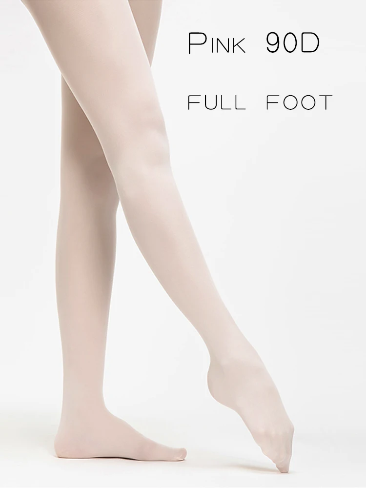 90D 발레 타이츠 발레 스타킹 소녀 여성용 팬티호스 반투명 발레 레깅스 무봉제 발레 타이츠 댄스 타이츠