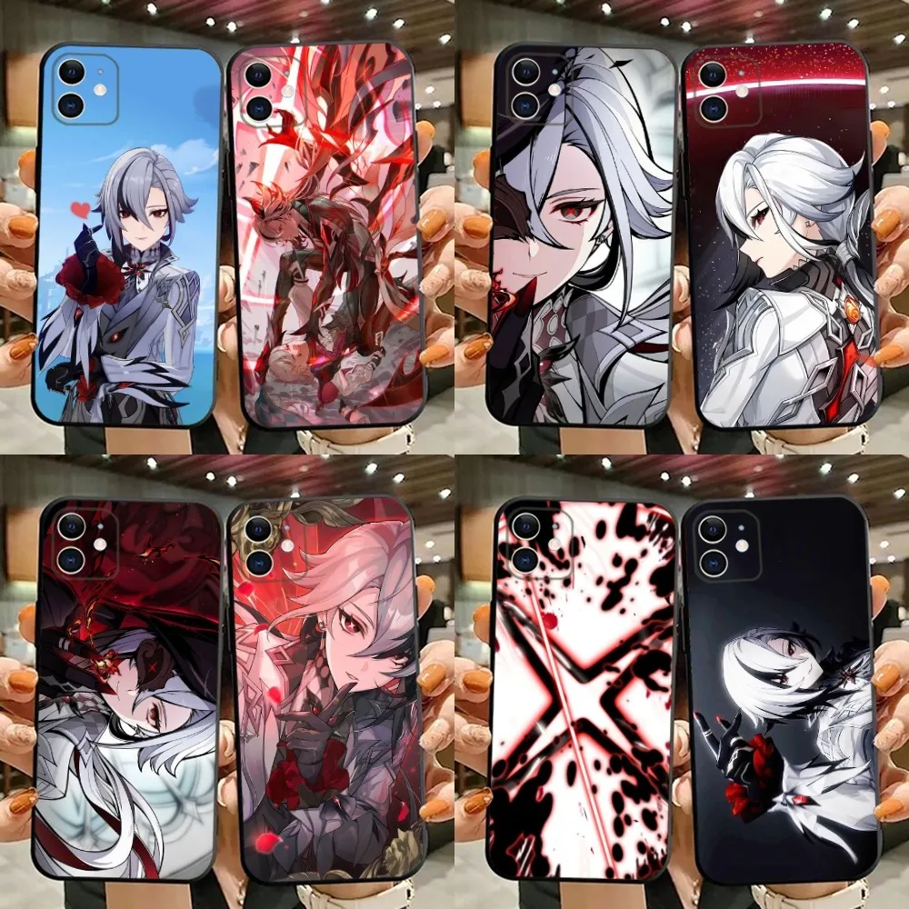 

Genshin Impact Arlecchino Phone Case For iPhone 15,14,13,12,11,Plus,Pro Max,XS,X,XR,SE,Mini,8,7 Soft Silicone Black Cover
