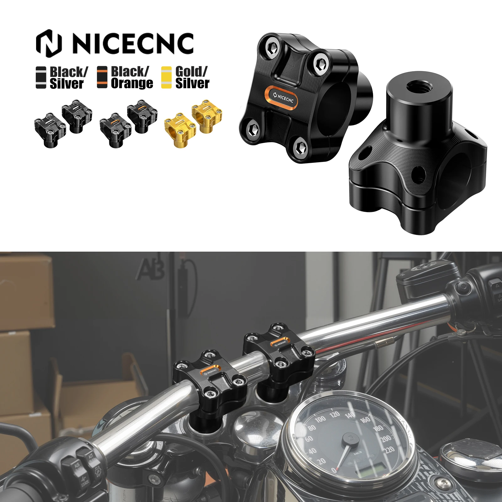 NICECNC 2 "ناهض المقود لـ Harley Dyna Wide Glide FXDWG Street Bob FXDB Low Rider FXDL Fat Bob FXDF 	 2008-2017 سوبر جلايد