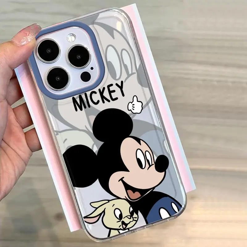 Disney Mickey Mouse Smile Cute Phone Case For iPhone 15 14 13 Pro Max 11 12 13 Pro X XR XS MAX 7 8 Plus Y2K Soft Clear Cover