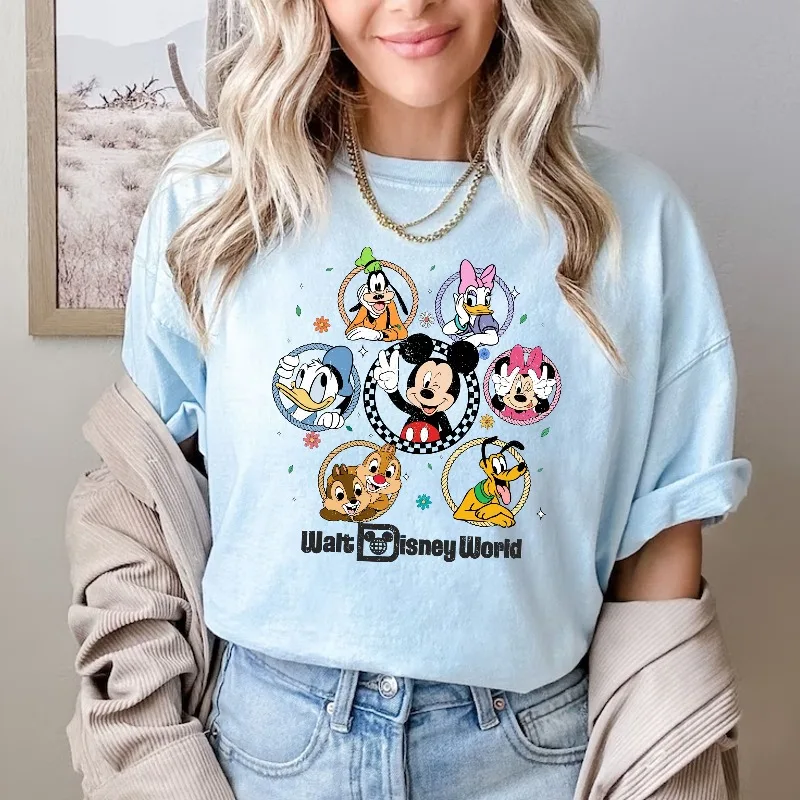 Kaos Walt Disney World, Kaos Mickey dan Teman-teman, Kaos Mickey dan Co, Kaos Crewneck, Kaos Disney, Kaos Perjalanan Disney