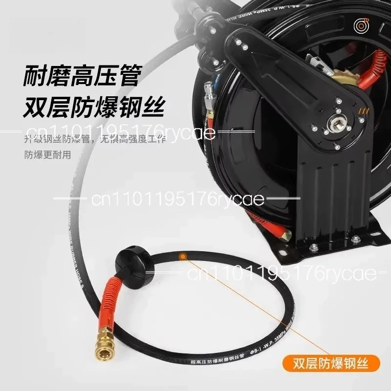 

For Air Compressor Tire Inflation Car Washer Garage Workshop Heavy Duty Auto Rewind Retractable Hose Reel Wall Mount