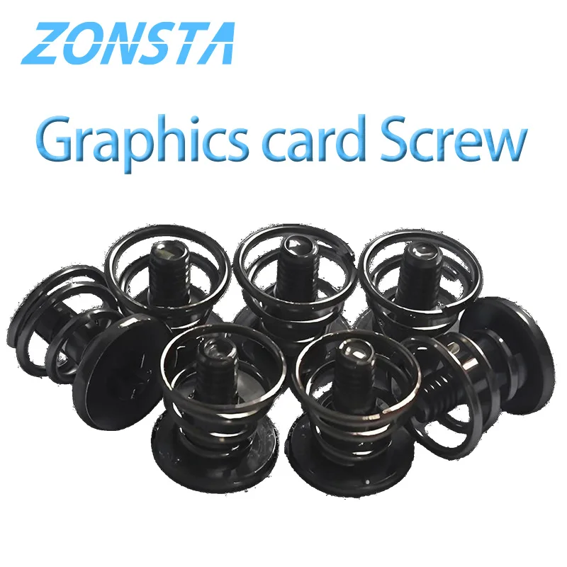 30pcs M2 Springs Graphics Card Screw Phillips CPU Mainboard Radiator Fixing Bolts DIY Black Step video display Screws