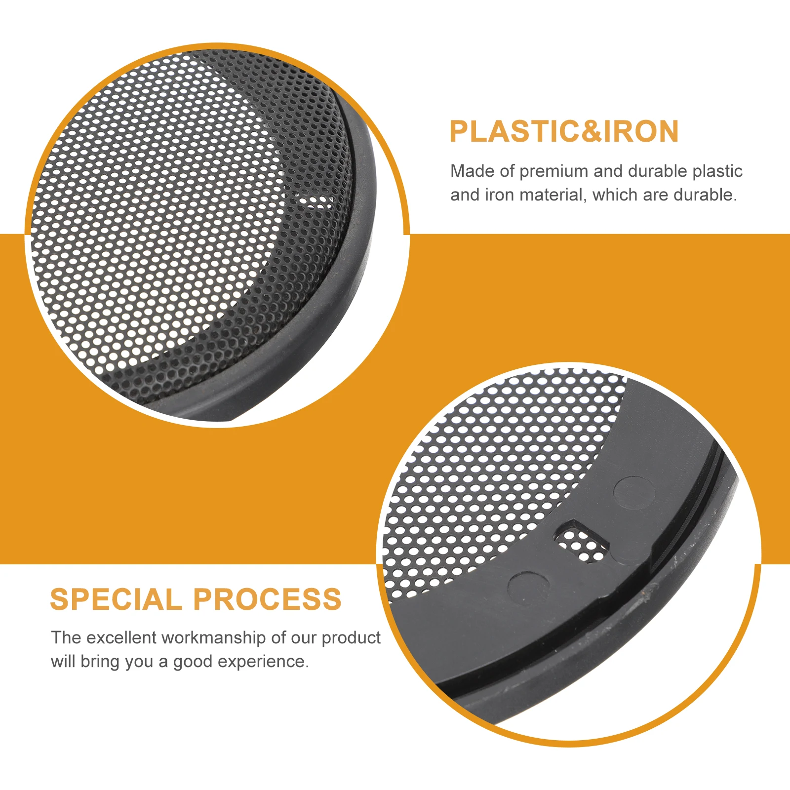 

2pcs Speaker Grille Protector Audio Subwoofer Net Covers Car Decor Circle Iron Durable Plastic Simple DIY Loudspeaker