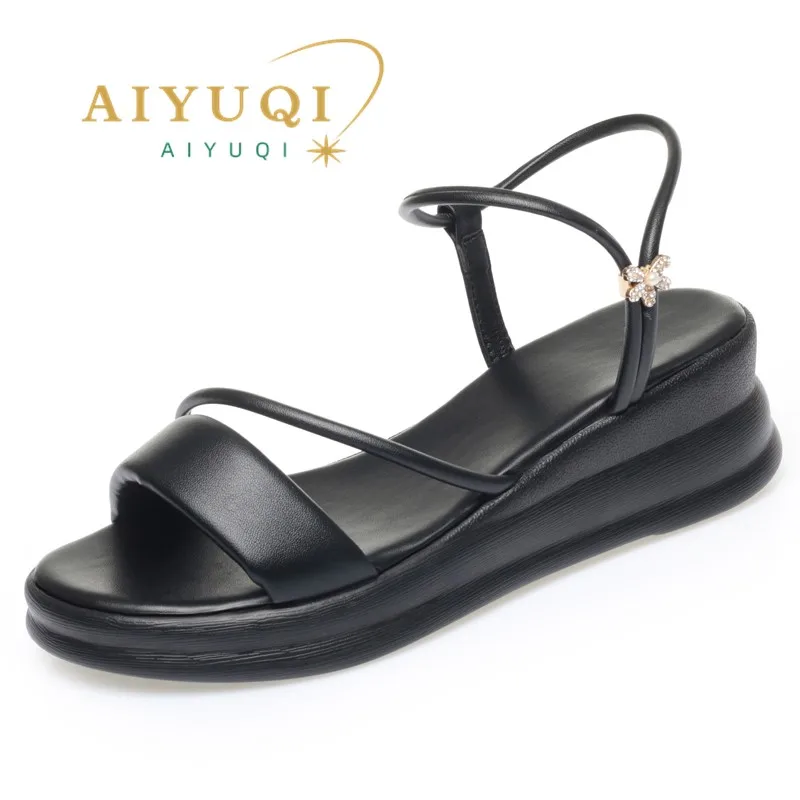 

AIYUQI Women Sandals Large Size Summer 2025 New Wedge Women Sandals Open Toe Roman Sandals