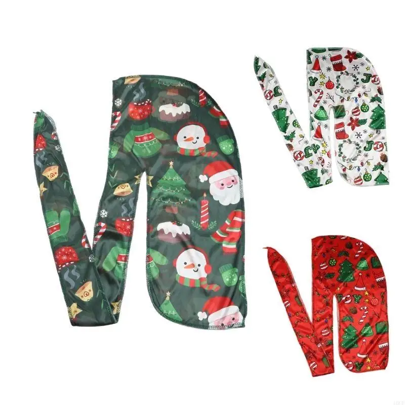 قبعة عيد الميلاد Durags قبعة بيني مطبوعة على الموضة لقبعة النوم لحجاب الرأس الإسلامي