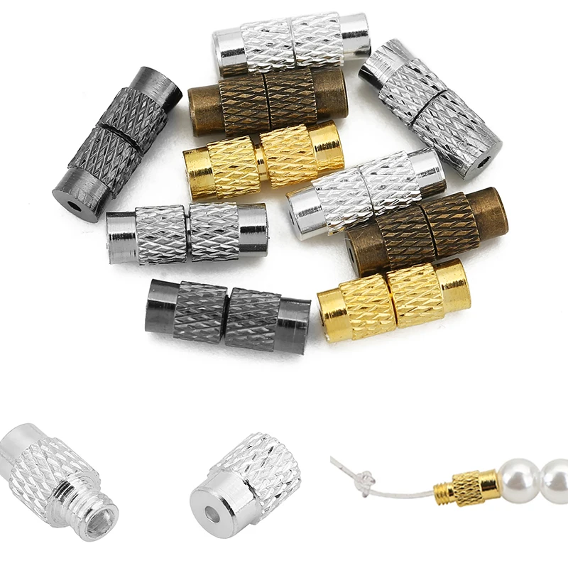 

20pcs Metal Copper Necklace Screw Clasps Hooks Golden Color 11mm End Fasteners Connectors For Diy Jewelry Making Accessories