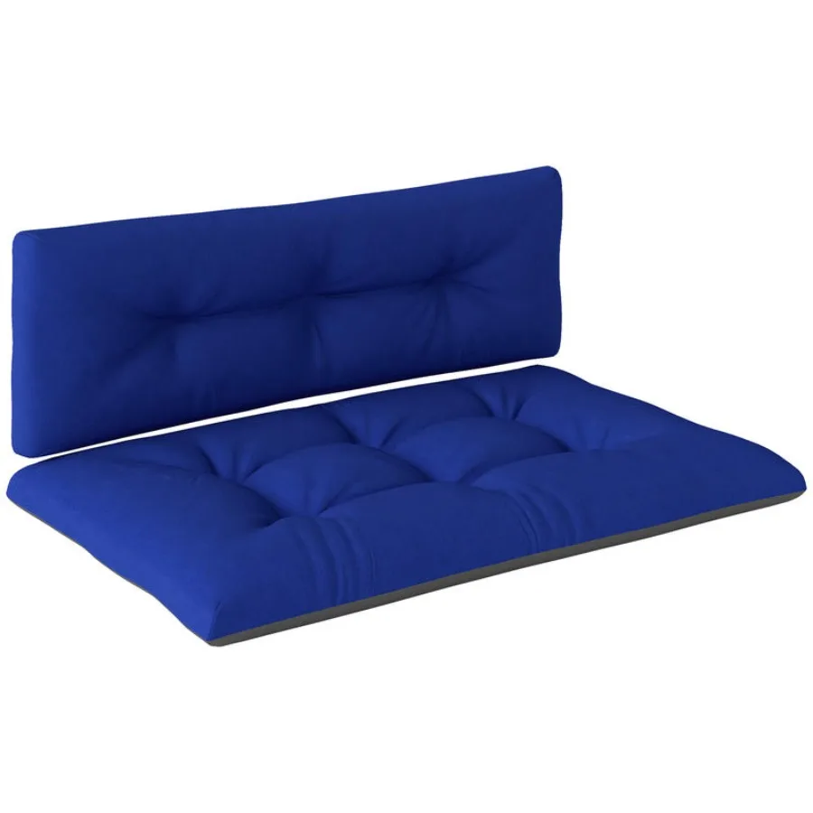 

2 Seater Pallet Cushions Outdoor 3.9" Thick Replacement Cushions - Tufted Design for Garden, Patio, Navy Blue