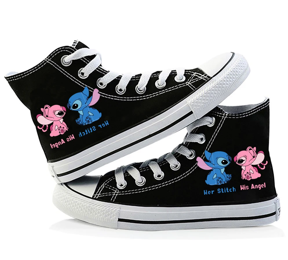 Lilo Stitch Canvas Sneakers High Top Canvas Shoes Cute Cartoon Shoes Summer Fashion Casual Sports Streetwear Sneakers