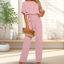 Sexy One Shoulder Rompers Womens Jumpsuit Summer Sleeveless Belt Wide Leg Elegant Lady New Size Bodycon Jumpsuits White Black