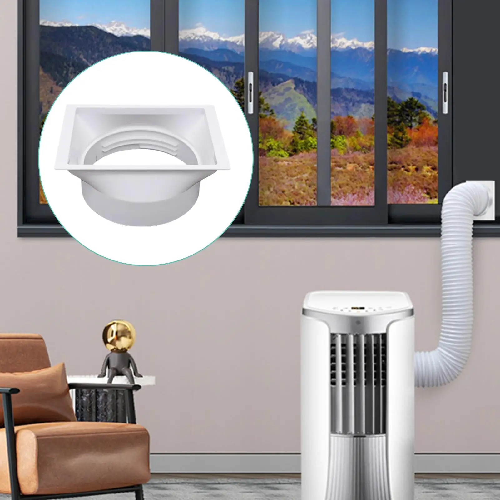 Air Conditioner Hose Coupler 5.9 Inch AC Exhaust Vent Hose Connector Coupling Extender with Clockwise and Counterclockwise