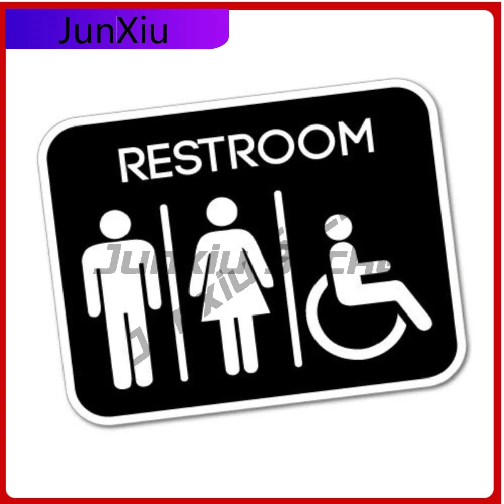 

Restroom Sign Toilet Sticker Decal Safety Vinyl Cute Waterproof Decoration Car Laptop Window Bumper