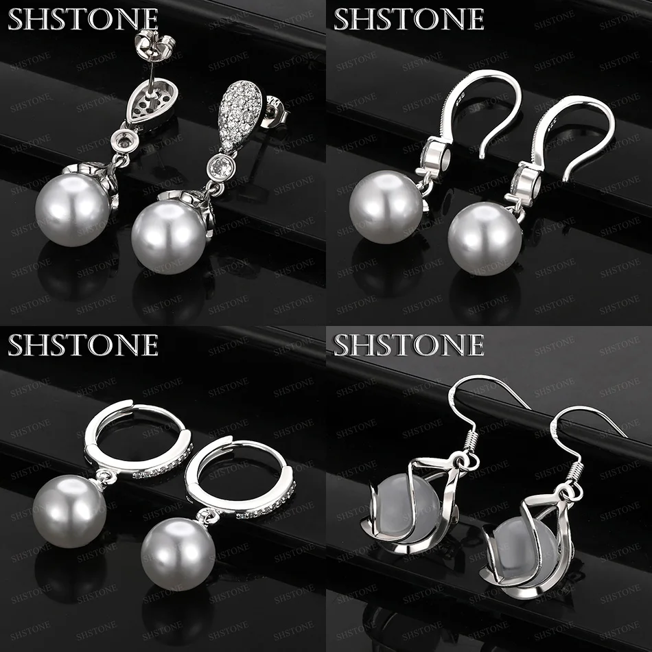 

High Quality 925 Sterling Silver Smooth Beads AAA Zircon Drop Earrings Women Engagement Party Classic Luxury Jewelry Gift