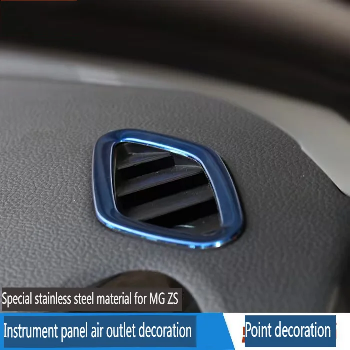 For MG ZS EV 2017-2023 2024 Car Air Outlet Cover Decoration Frame Accessory Stainless Steel Trim Interior Parts Sticker Moulding