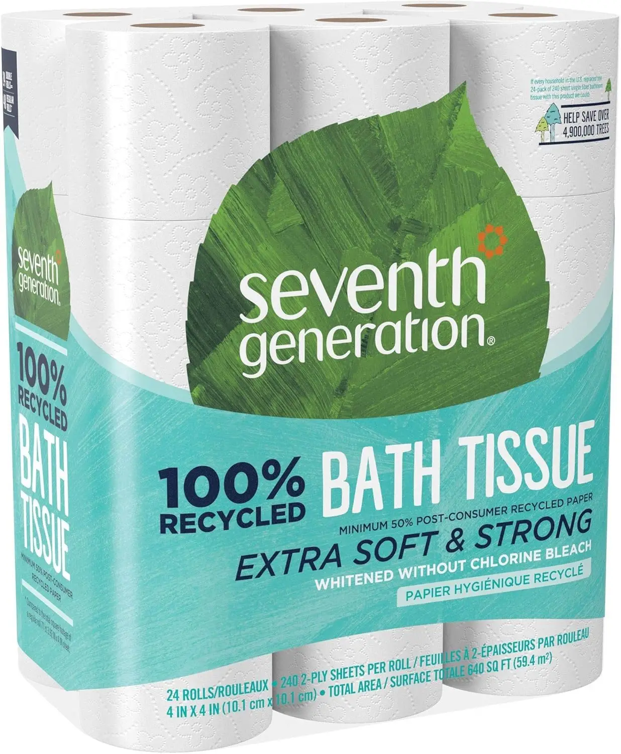 

100% Recycled Bath Tissue, 2-Ply, 240 Sheets/Roll, 24-Pack, Septic Safe