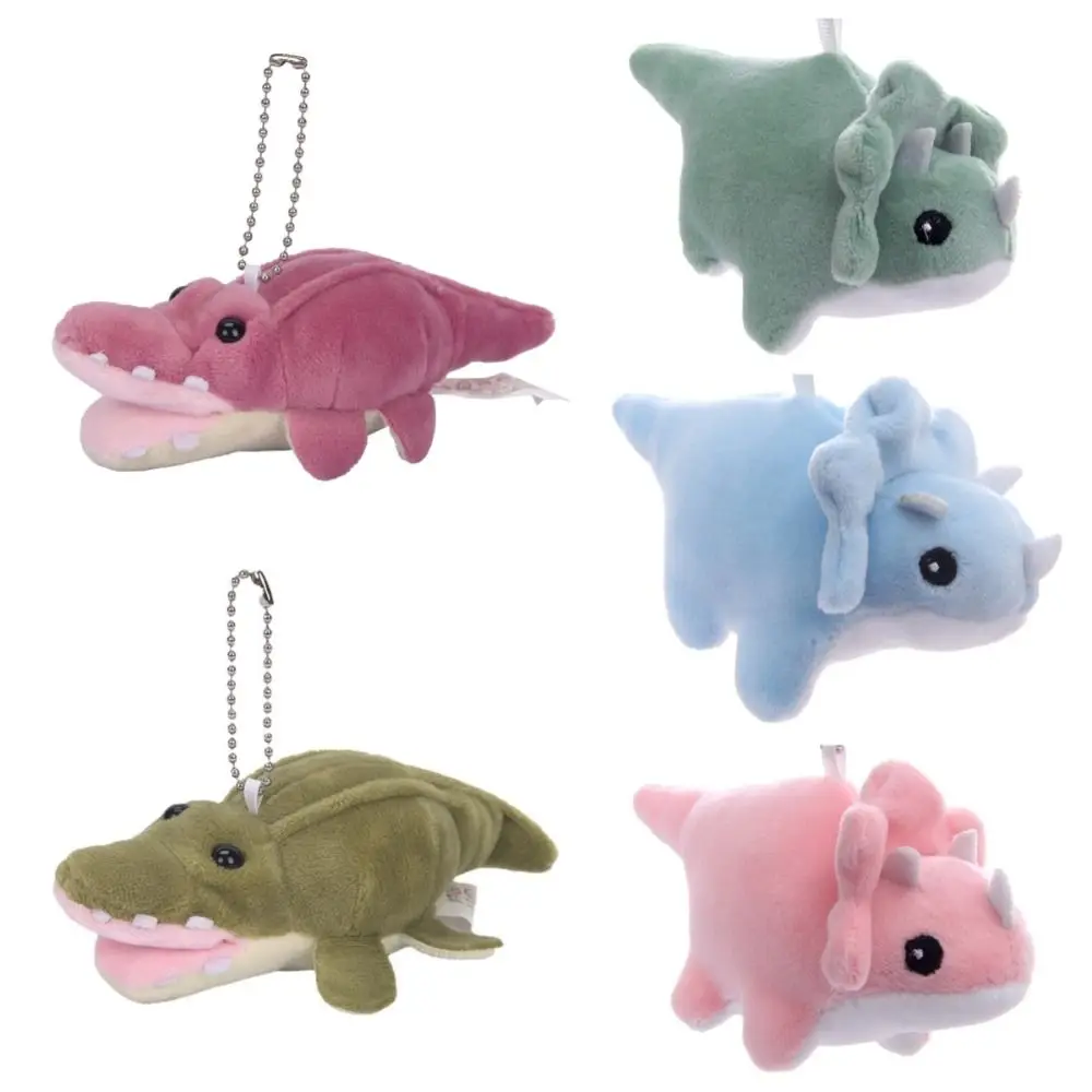 Porte-clés en peluche dinosaure doux et drôle, mignon Triceratops, pendentif poupée dinosaure de dessin animé à la mode pour enfants