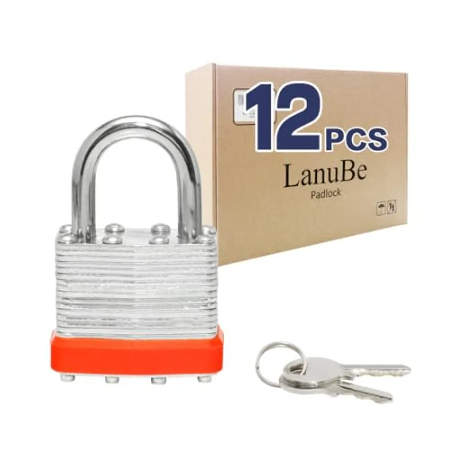 

Lock Laminated keyed Padlock 1-9/16", 40mm,keyed Alike Locks, Normal Shackle, Marked Orange Plastic Hoop, of 1