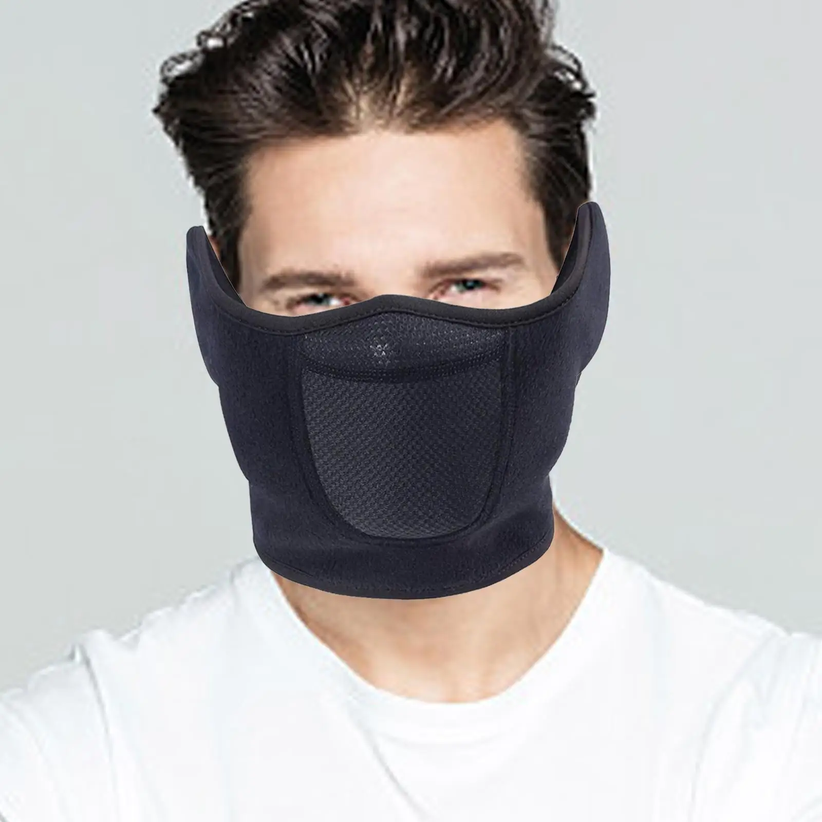 Esportes ao ar livre meia máscara facial térmica respirável aquecedor de ouvido para homens mulheres ciclismo esqui patinação