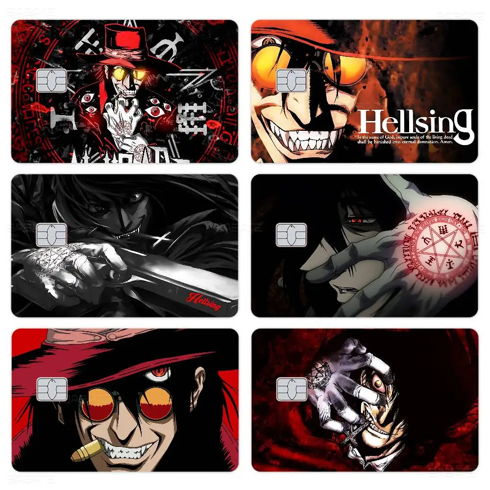 Classic Horror Anime H-Hellsing Anime Front Cover Film Sticker Skin for Credit Debit Card Small Large Chip