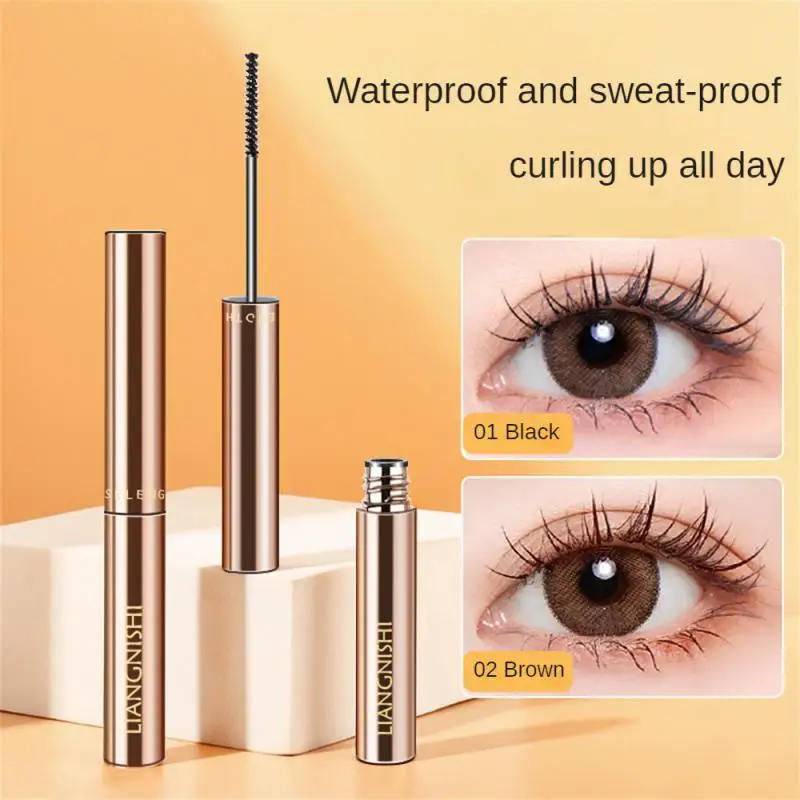 1/2 stücke Seiden faser matte Mascara Make-up ultra feine Bürste verlängert Wimpern wasserdicht schnell trocken braun schwarz Curling Mascara