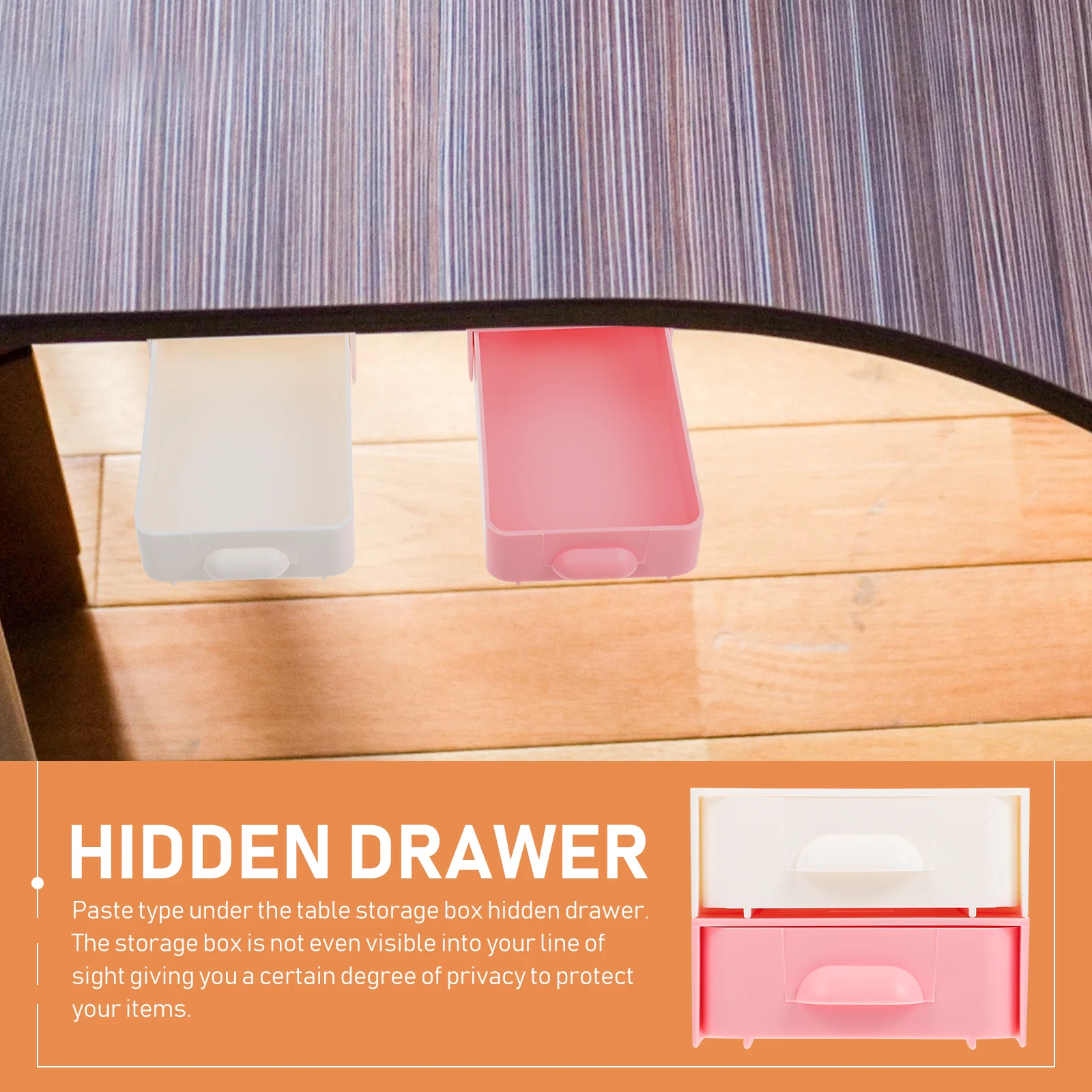 2 قطعة صندوق درج تحت المكتب قسط Abs حقيبة للتخزين لمكتب المدرسة المنزل لاصق المنظم الجدول أسفل الحاويات القرطاسية #2