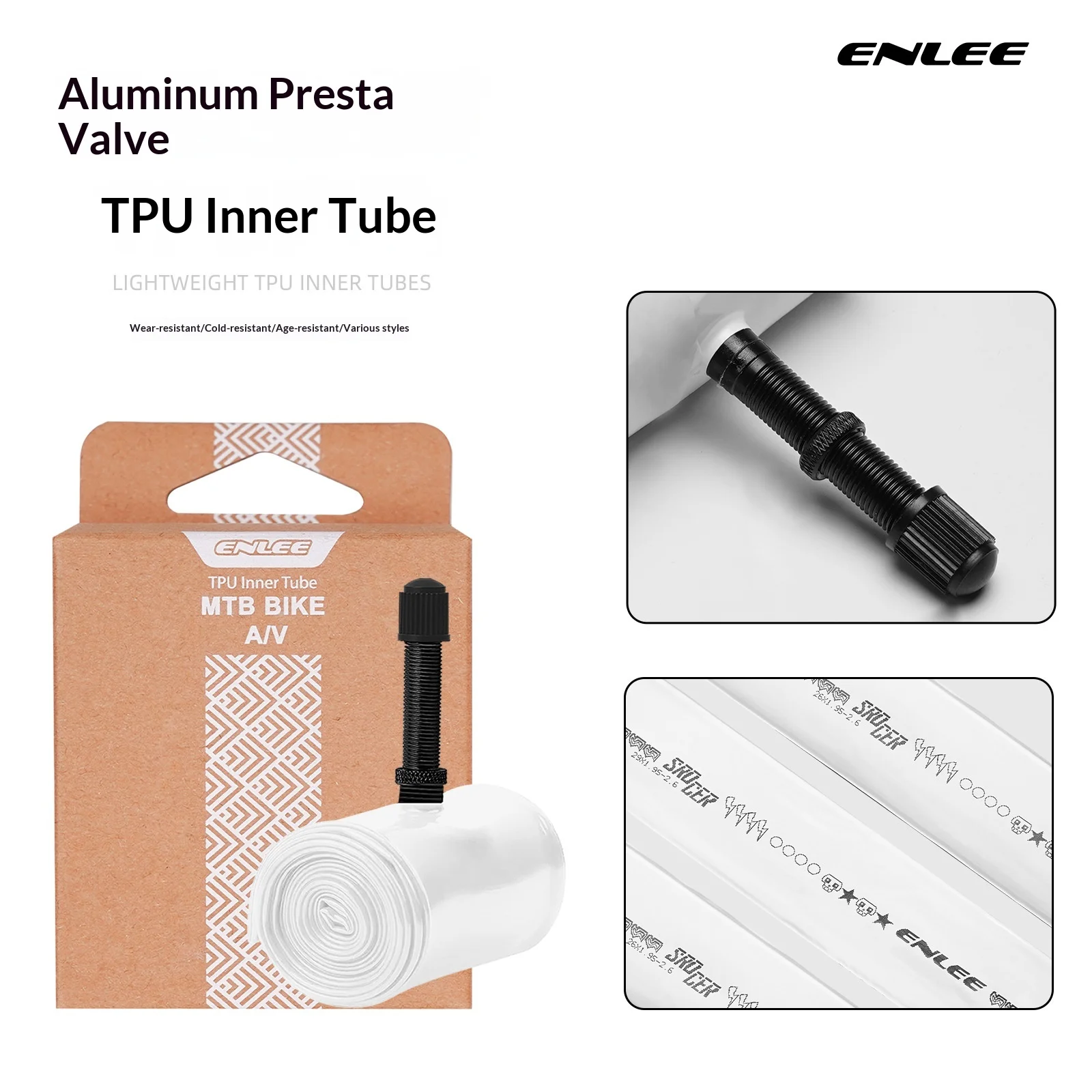 

MTB Bike Inner Tube Lightweight TPU Aluminum Schrader Valve 26 27.5 29 Inch Puncture Resistant For Mountain Bikers