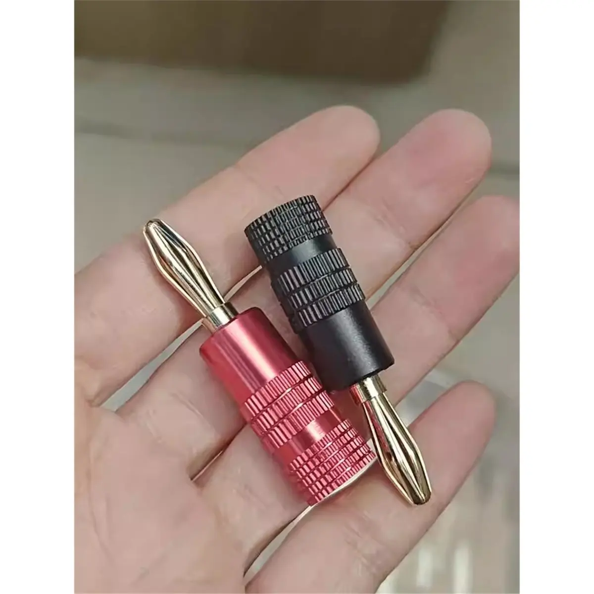 Time Saving 1 Set/12pcs Banana Plugs with Dual Set Screws, 24k Gold-Plated Contacts, 6 Pairs - Ideal for High-Fidelity Audio Sys