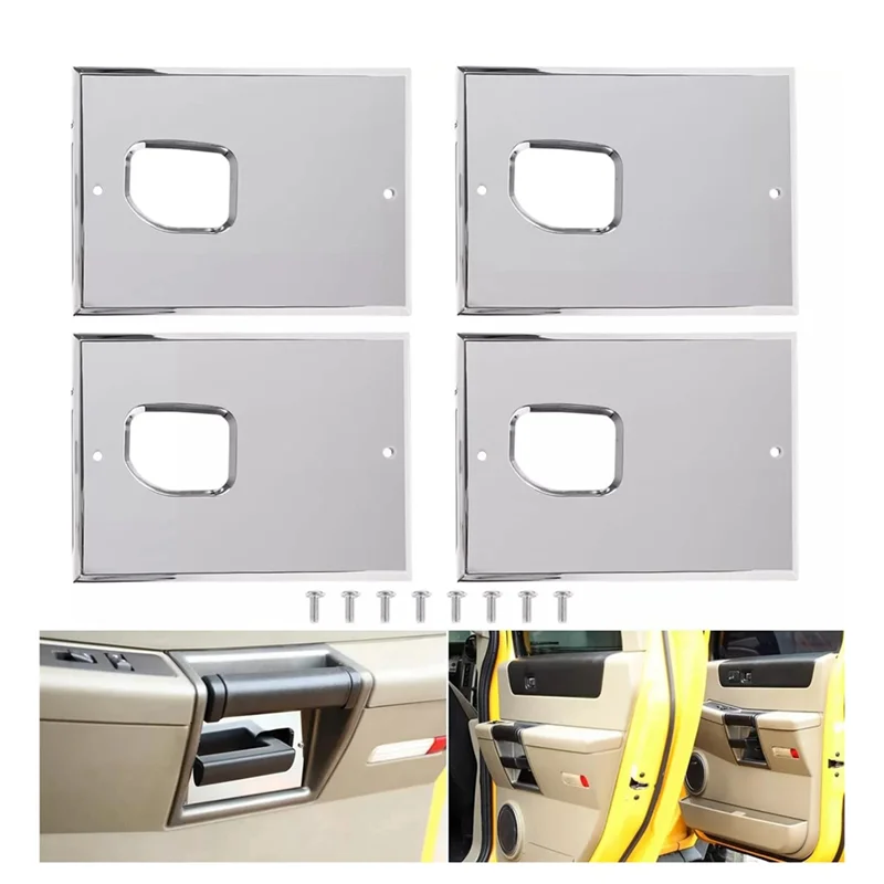 

Reliable-Smooth Aluminum Chrome Billet Interior Door Handles Cover Trim, Anti-Scratch Plates For Hummer H2 SUV SUT 2003-2007