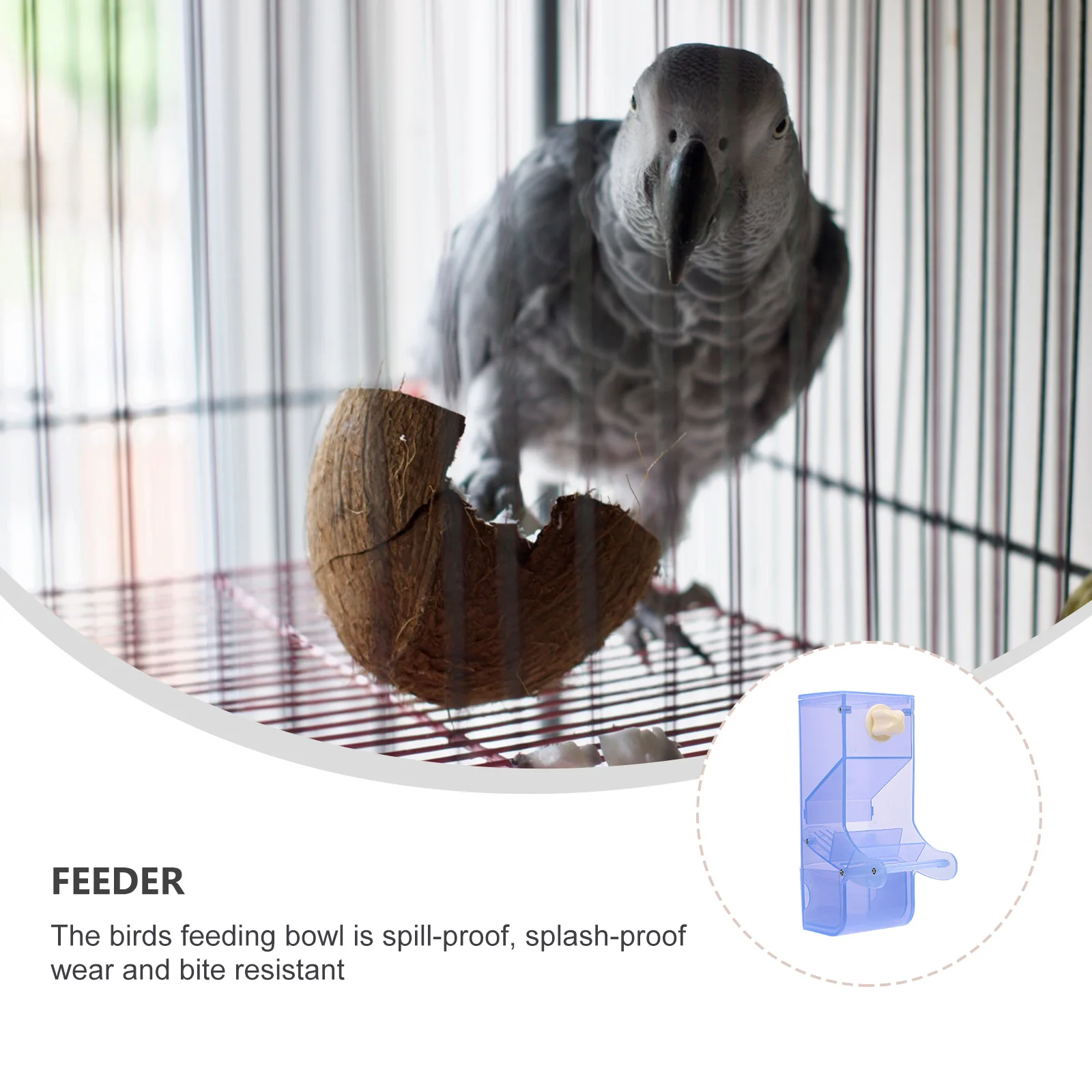 

Parrot Food Box Dish Bowl Container Bird Feeders Plastic Cage Birds Feeding Bowls for