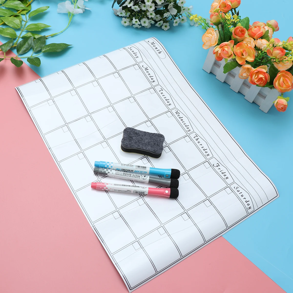 

Magnetic Calendar Set Monthly Schedule Planner Kit Weekly Organizer Sticker Removable Fridge Calendar for Family