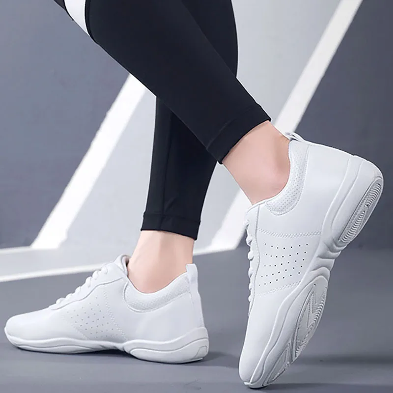 Dance Sneakers Girls Cheer Shoes for Women White Cheerleading Dance Sneakers Youth Shool Walking Shoes Athletic Training Tennis