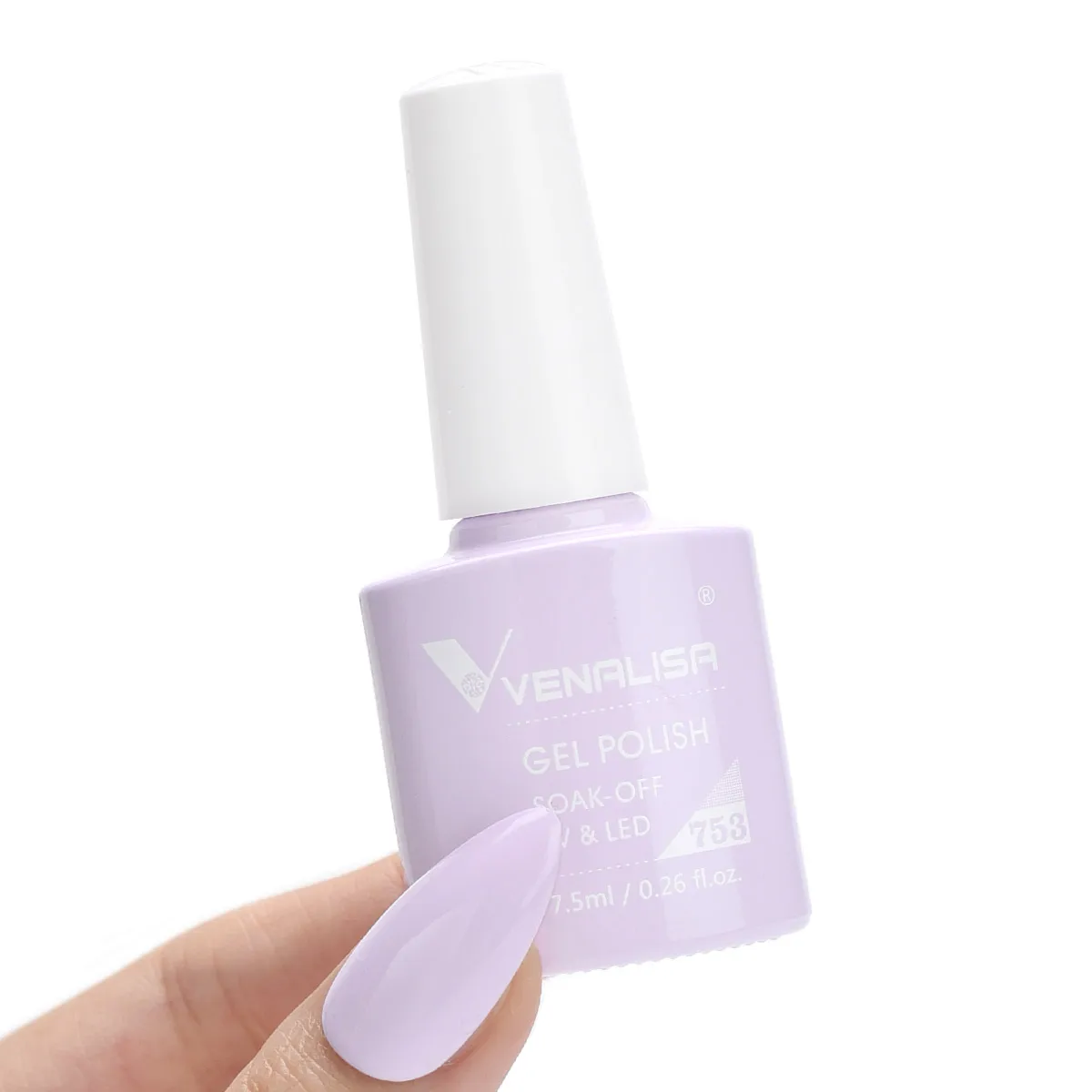 #758 Milky White Venalisa Nail Gel Polish Pearl Color Fall Nails TPO Free Long Wear Diamond Top Soak Off UV LED Gel Nail 7.5ml