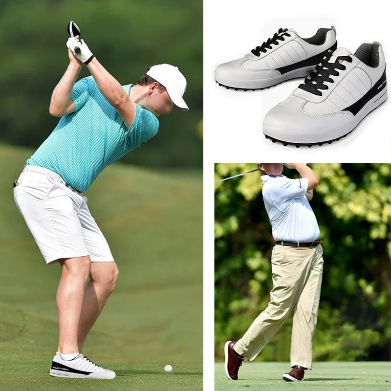 Pgm Golf Shoes Men Sport Shoes Pgm Genuine Leather Waterproof Male Golf Sneaker Spikes Anti-Slip Shockproof Male Shoes 39-46