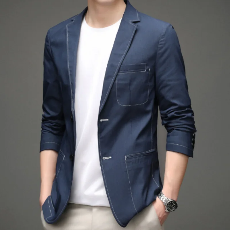 Casual suit men's thin single-layer casual coat single layer men's slim fit small suit AS001