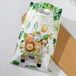 Jungle Animals Party Candy Gift Bags Biscuit Packing Bag Wild One Gift Bag for Guest Kids Birthday Party Supplies Baby Shower ﻿