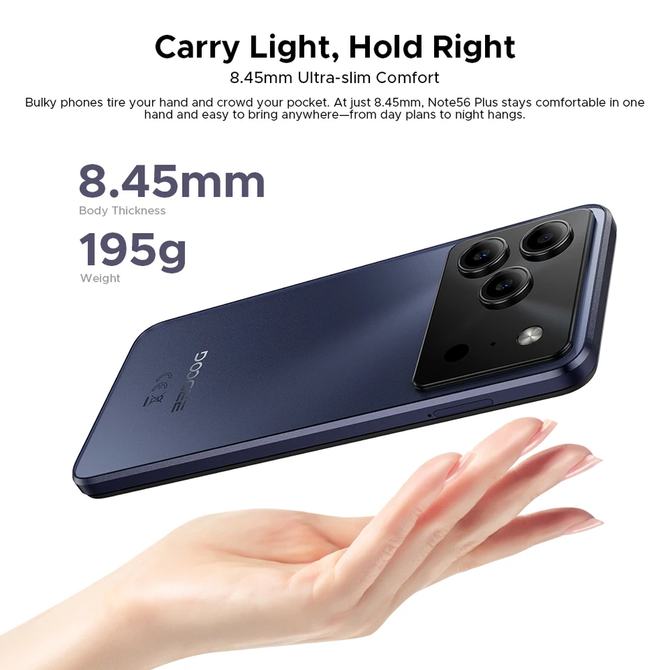 Global Version DOOGEE Note56 Plus Android 16 Smartphone 48GB+256GB