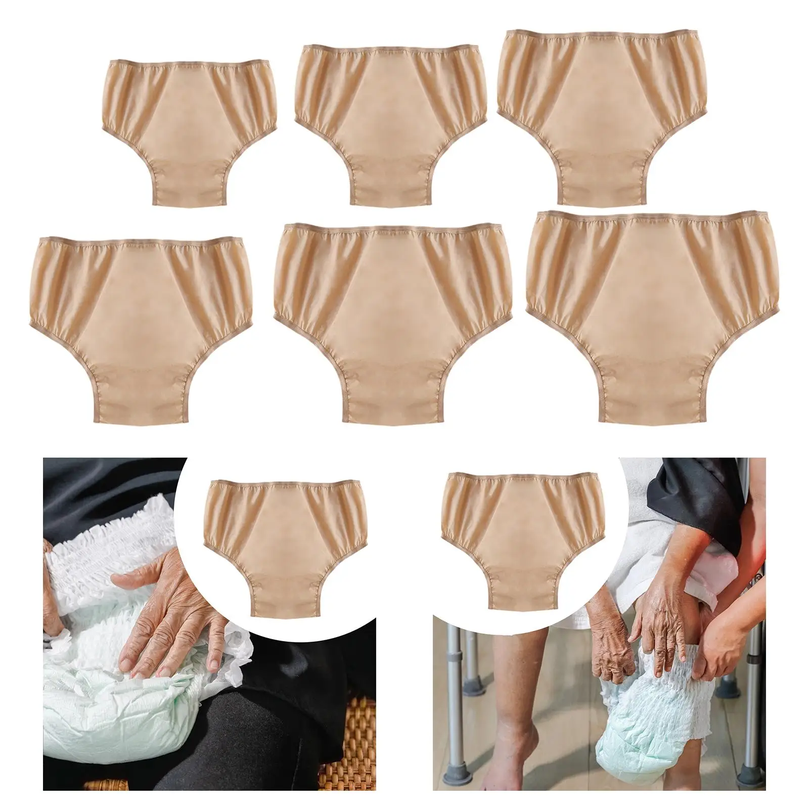 

Incontinence Cover Pant Incontinence Pants Elastic Waterproof Quite Soft Diaper Pants Washable Leakproof for Women Men Elderly