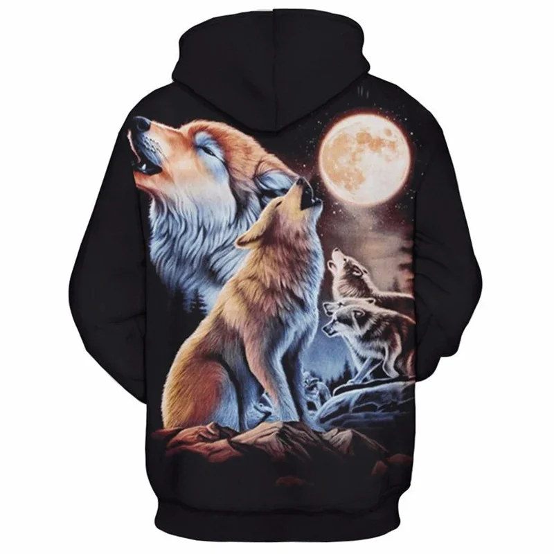 American 3D Printed Sweatshirt Spring Autumn Men\'s Youth Domineering Animal Wolf Personality Clothes Jacket Hoodie Trend