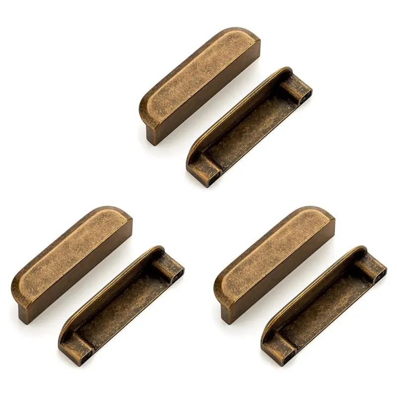 SHGO-6PCS Zinc Alloy Cabinet Pulls Kitchen Cabinet Handles 96Mm Hole