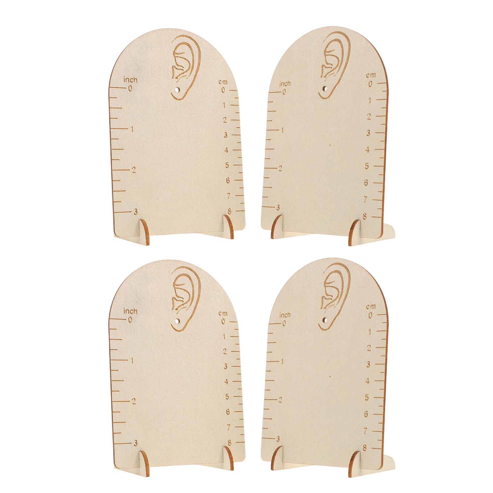 

4Pcs Arch Wooden Earring Organizer Adjustable Display Stand Compact Jewelry Storage Measurement Frame Holder Earring Display